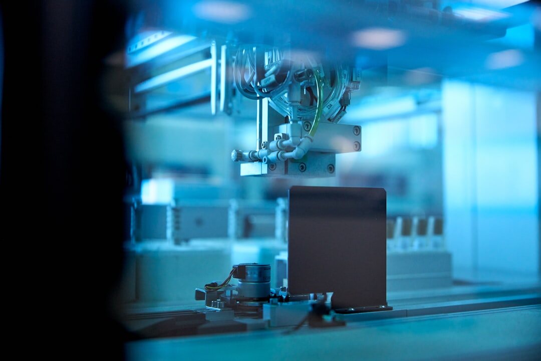 Modern robot arm in industrial automation setting