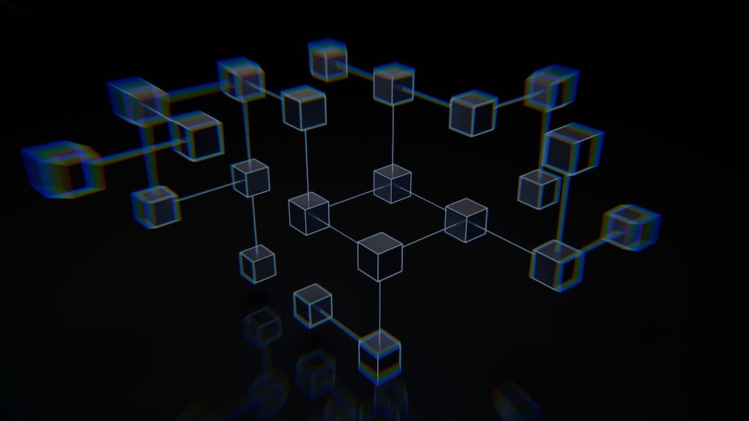 Cybersecurity concept with digital lock and network